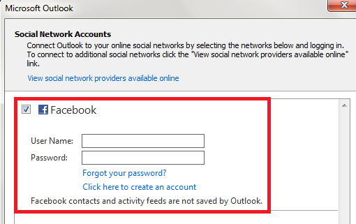 Integrate Facebook in Outlook to Stay Updated