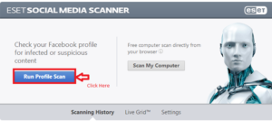 Facebook security scan with ESET Social Media Scanner